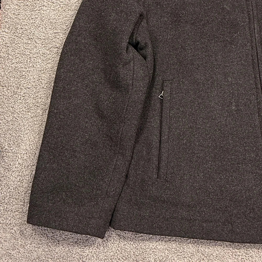 Banana Republic‎ Jacket Mens Extra Large Charcoal Wool Cashmere Blend Zip Lined